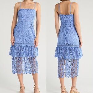 NEW NSR Blue Lace Midi Dress